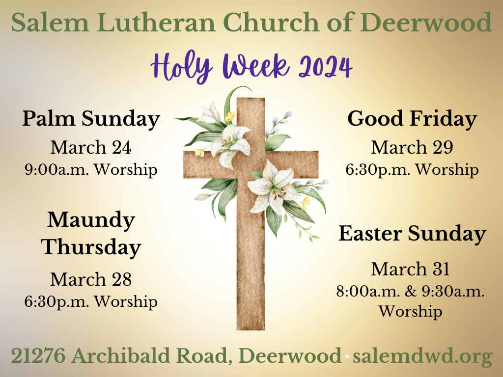 Salem Lutheran Church Deerwood MN Churches near me; Lutheran Church